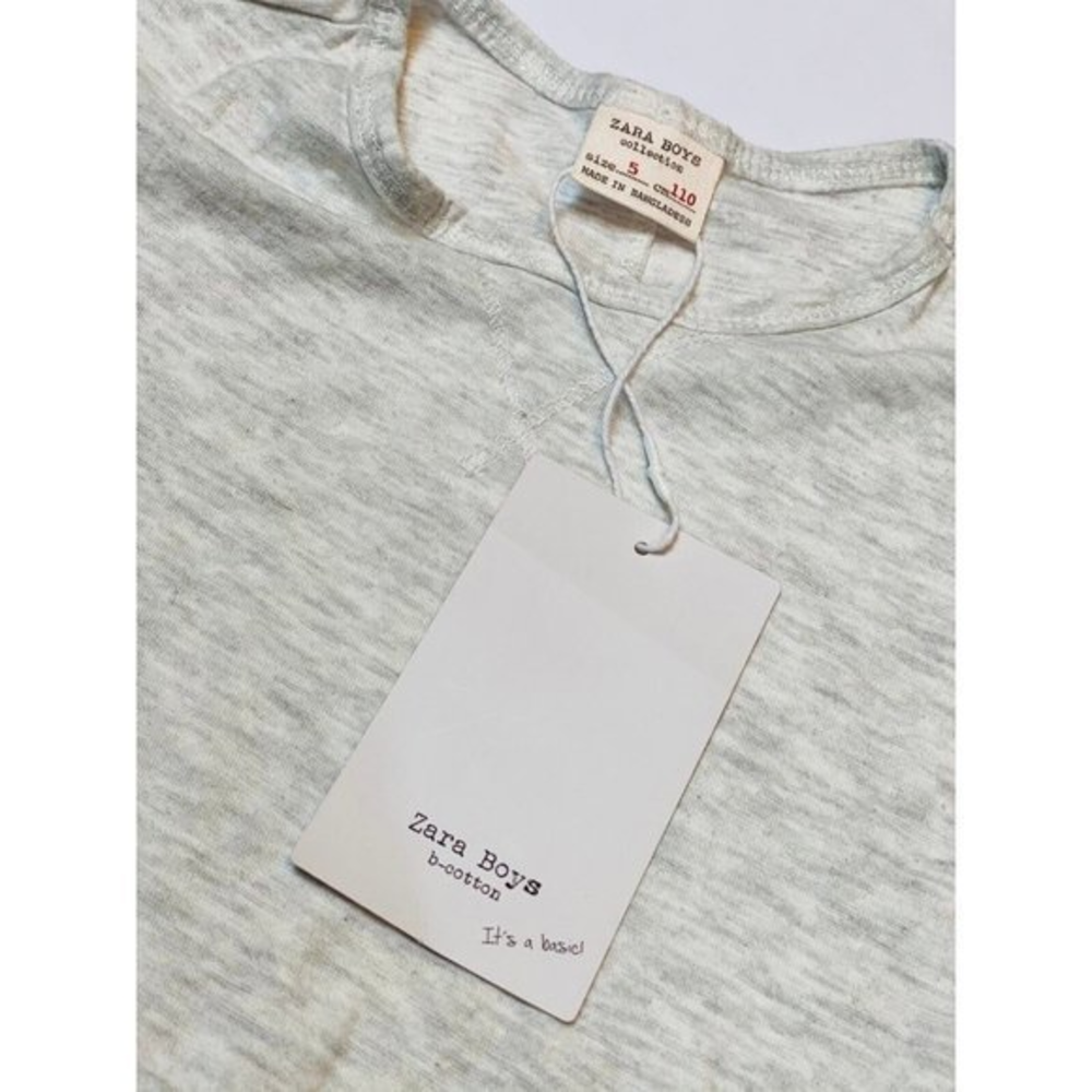 ZARA‎ Boys Short Sleeve Beige Classic Tee New With Tags Size 5
